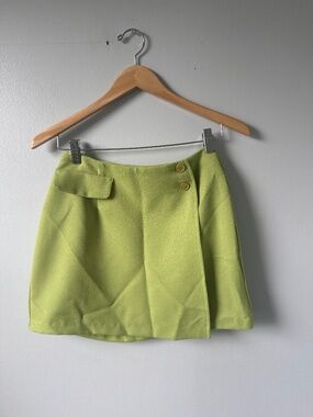 Vintage ECRU Bright green wrap skirt